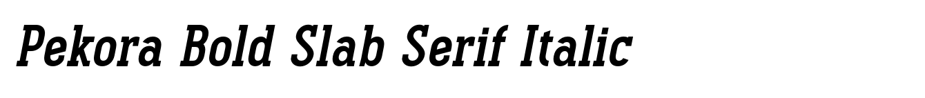 Pekora Bold Slab Serif Italic